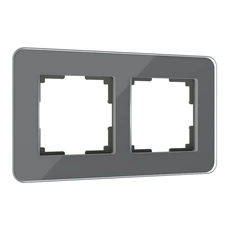 Изображение Рамка из стекла на 2 поста Elite графит W0022440